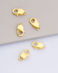 24K Gold Vermeil Lobster Clasp, 925 Solid Silver Trigger Clasp, Gold Plated Spring Clasp, Jewelry Supplies, Jewelry Making Findings, VM55A-E