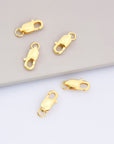 24K Gold Vermeil Lobster Clasp, 925 Solid Silver Trigger Clasp, Gold Plated Spring Clasp, Jewelry Supplies, Jewelry Making Findings, VM55A-E