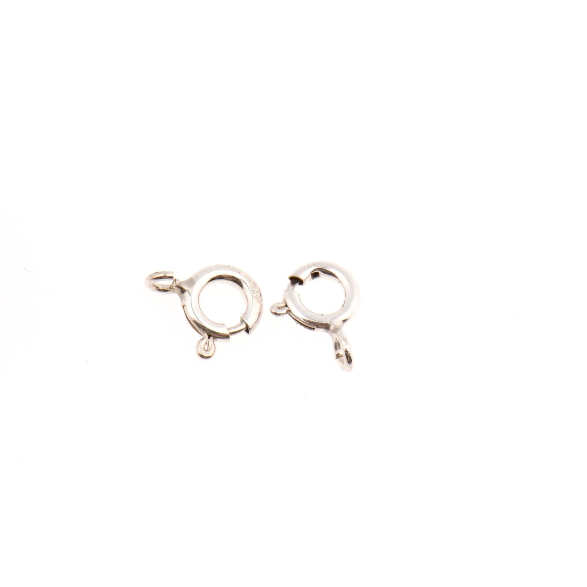 925 Sterling Silver Round Clasps, Solid Silver Round Trigger Clasp, Silver Round Spring Clasp, Jewelry Making Supply, Jewelry Findings, M56C