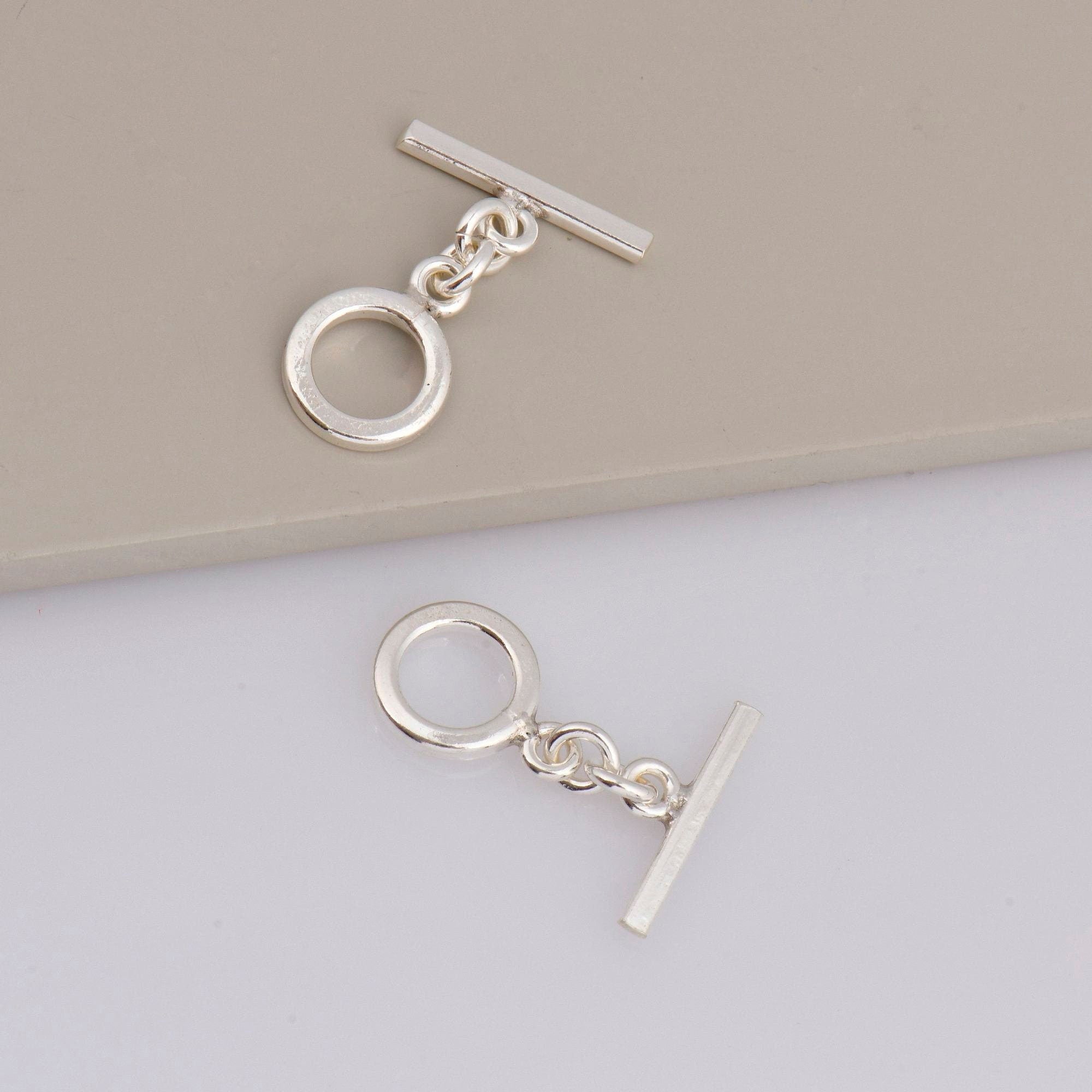 925 Sterling Silver Toggle Clasps, Solid Silver Toggle Clasp, Silver Plain Toggle Clasp Set, Jewelry Making Supplies, Jewelry Findings, M58A