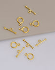 24K Gold Vermeil Toggle Clasps, 925 Solid Silver Toggle Clasp, Gold Plated Plain Toggle Clasp Set, Jewelry Supply, Jewelry Findings, VM59A-E