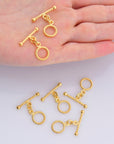 24K Gold Vermeil Twisted Toggle Clasps, 925 Silver Twisted Rope Design Toggle Clasp Set, Toggle Clasps, Jewelry Supplies, Findings, VM62A-C