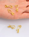 24K Gold Vermeil S Hook Clasps with Ring, 925 Silver Hook Clasps, 24K Gold Plated S Connectors, Jewelry Supplies, Jewelry Findings, VM67D