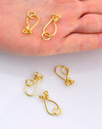 24K Gold Vermeil & 925 Silver S Hook Clasps with Ring, Silver Hook Clasps, Gold Plated S Connectors, Jewelry Findings, M/VM67A-E