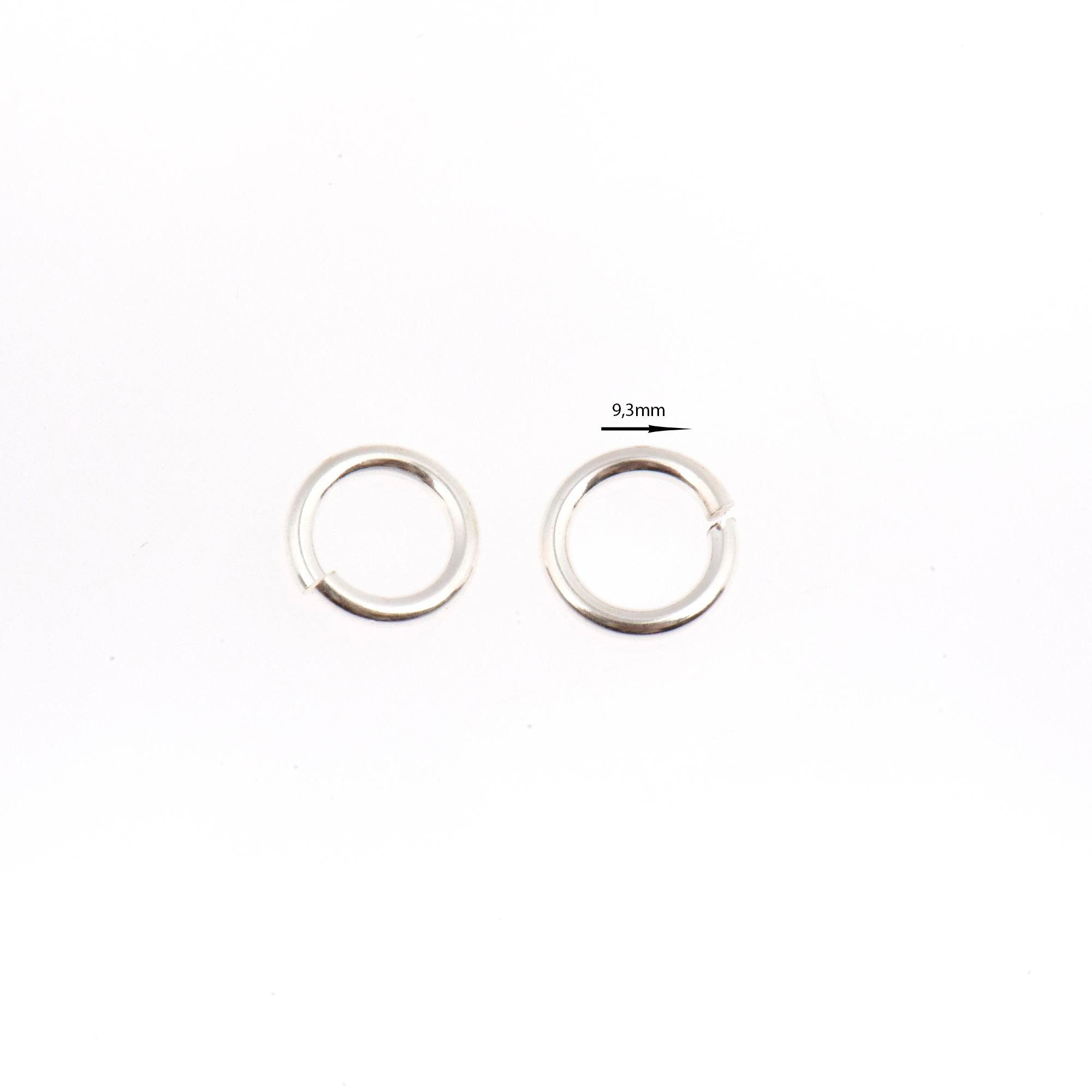 925 Sterling Silver Dia 9.3 mm & Ga.14 Open Jump Rings, tough, High Quality in , 3 Pces, Jewelry Supplies, Findings M68 D