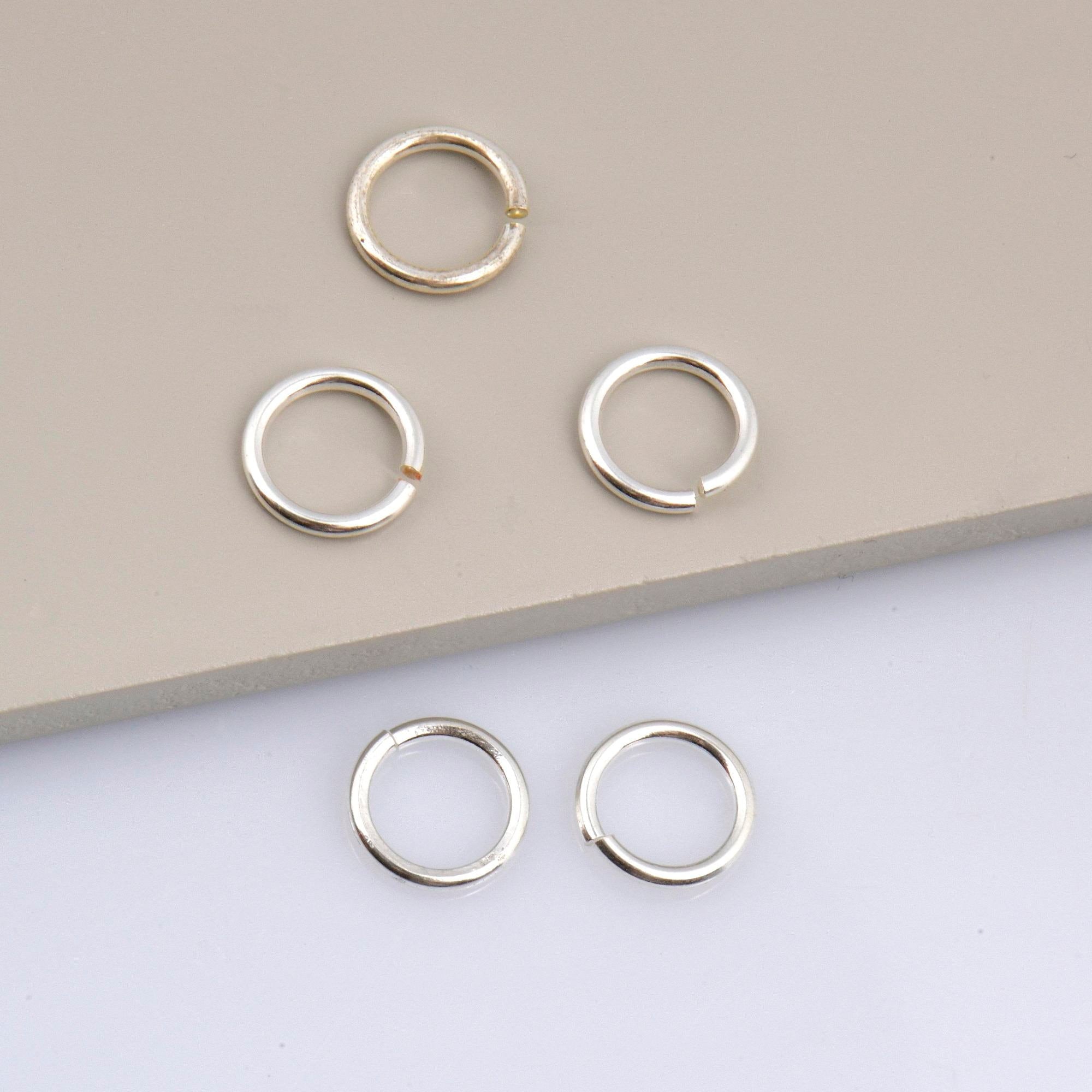 925 Sterling Silver High Quality Open Jump Rings, Solid Sterling Silver thick Open Rings, Jewelry Supplies, Findings, M68A-E
