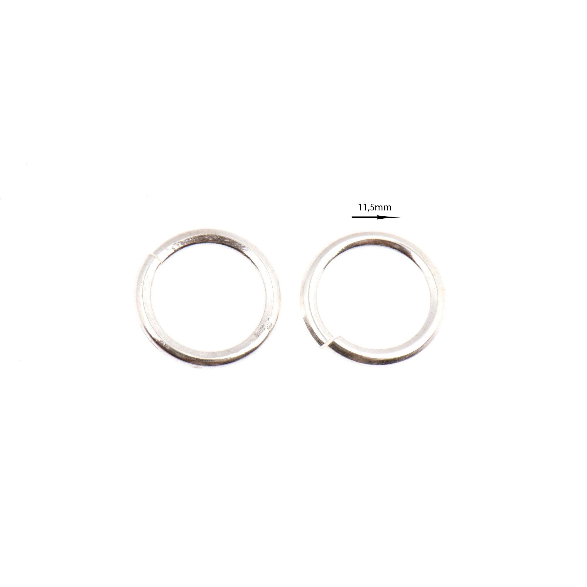 925 Sterling Silver Open Jump Rings, tough, High Quality Dia 11.5mm & Ga.14 in Silver, 3 Pces, Jewelry Supplies, Findings M68 E