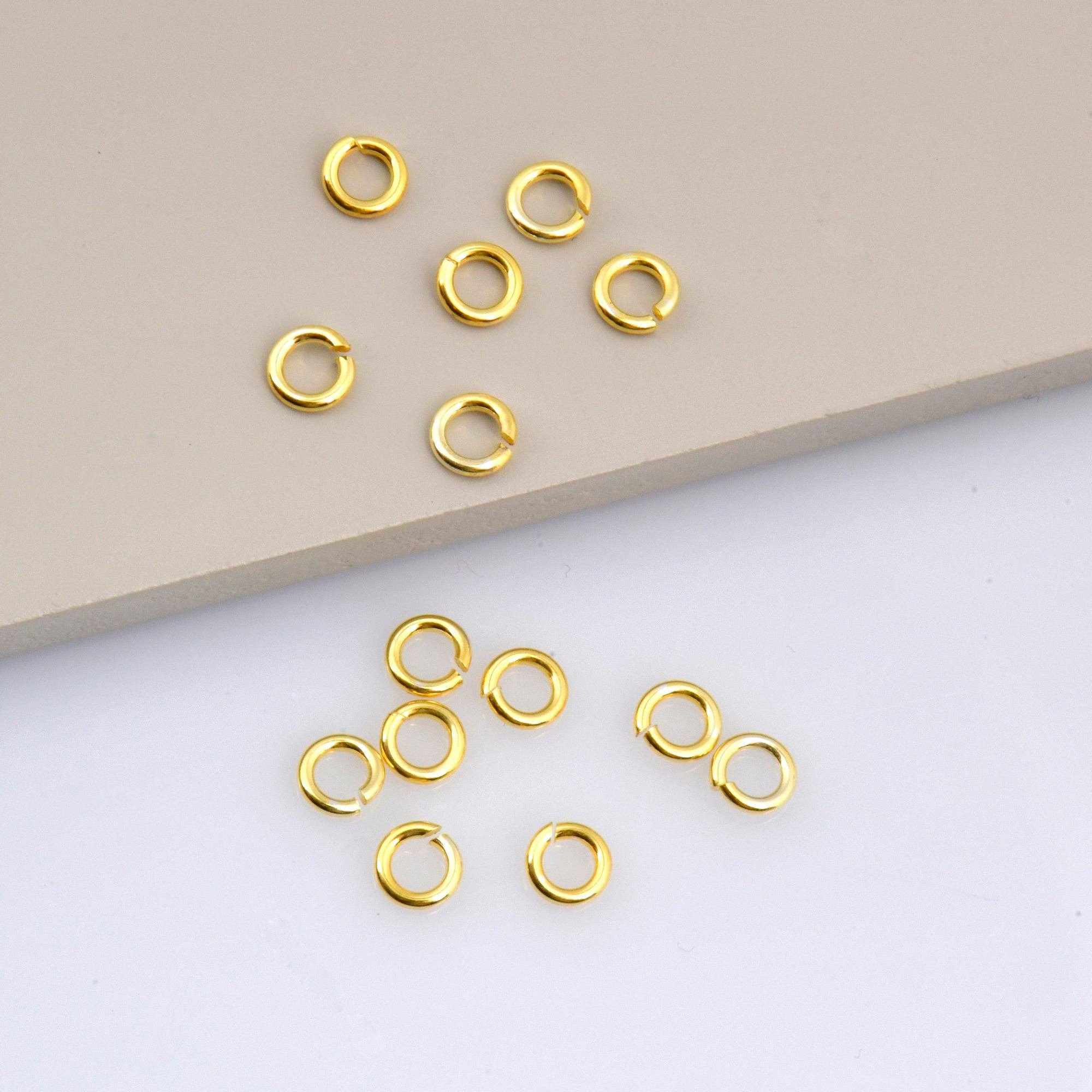 24K Gold Vermeil Dia 5 mm & Ga.18 Open Jump Rings, tough, 925 Silver Open Jump Rings, Jewelry Supplies, Findings, VM68B