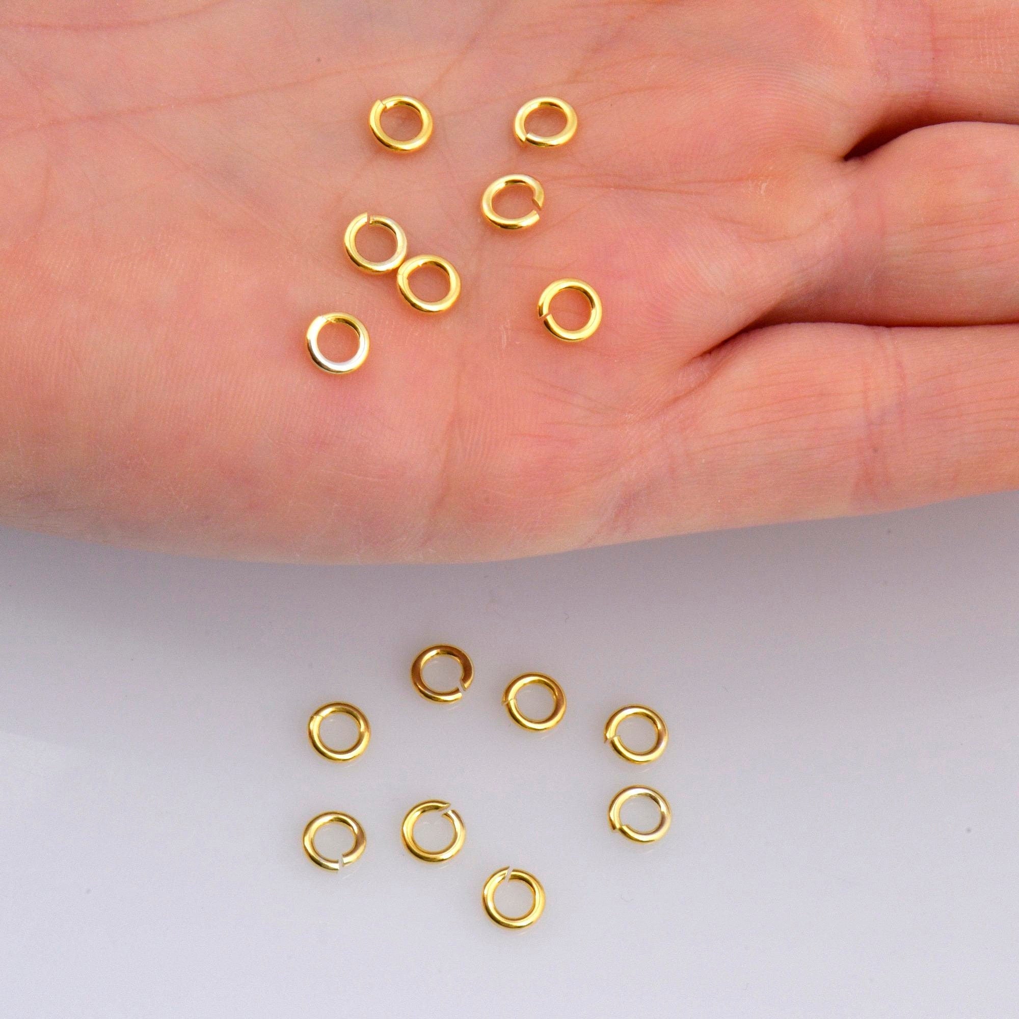 24K Gold Vermeil Dia 5 mm & Ga.18 Open Jump Rings, tough, 925 Silver Open Jump Rings, Jewelry Supplies, Findings, VM68B