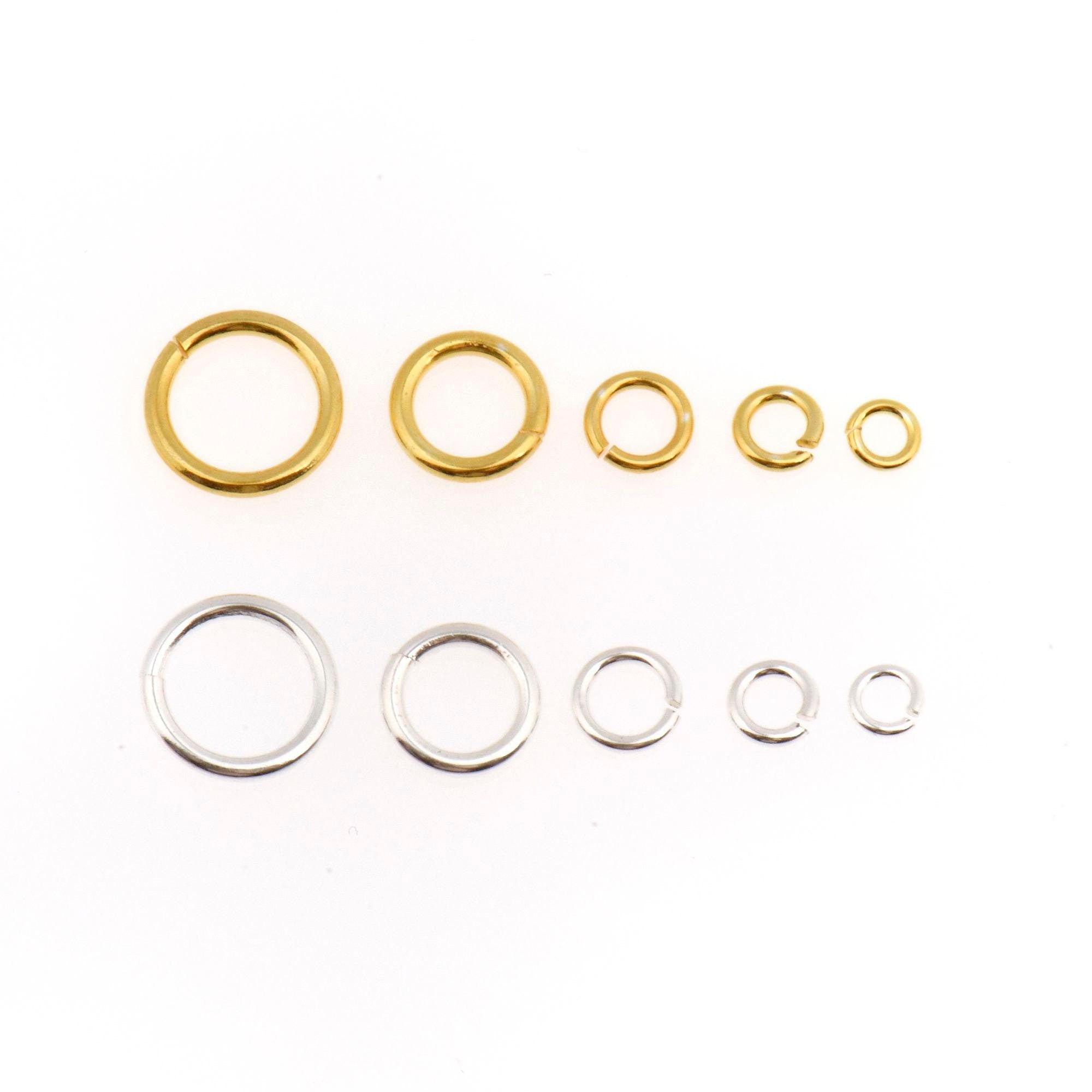 925 Silver and 24K Gold Plated Open Rings, Gold Vermeil & Sterling Open High quality Tough Jump Rings, Jewelry Supplies, M/VM68 A-E