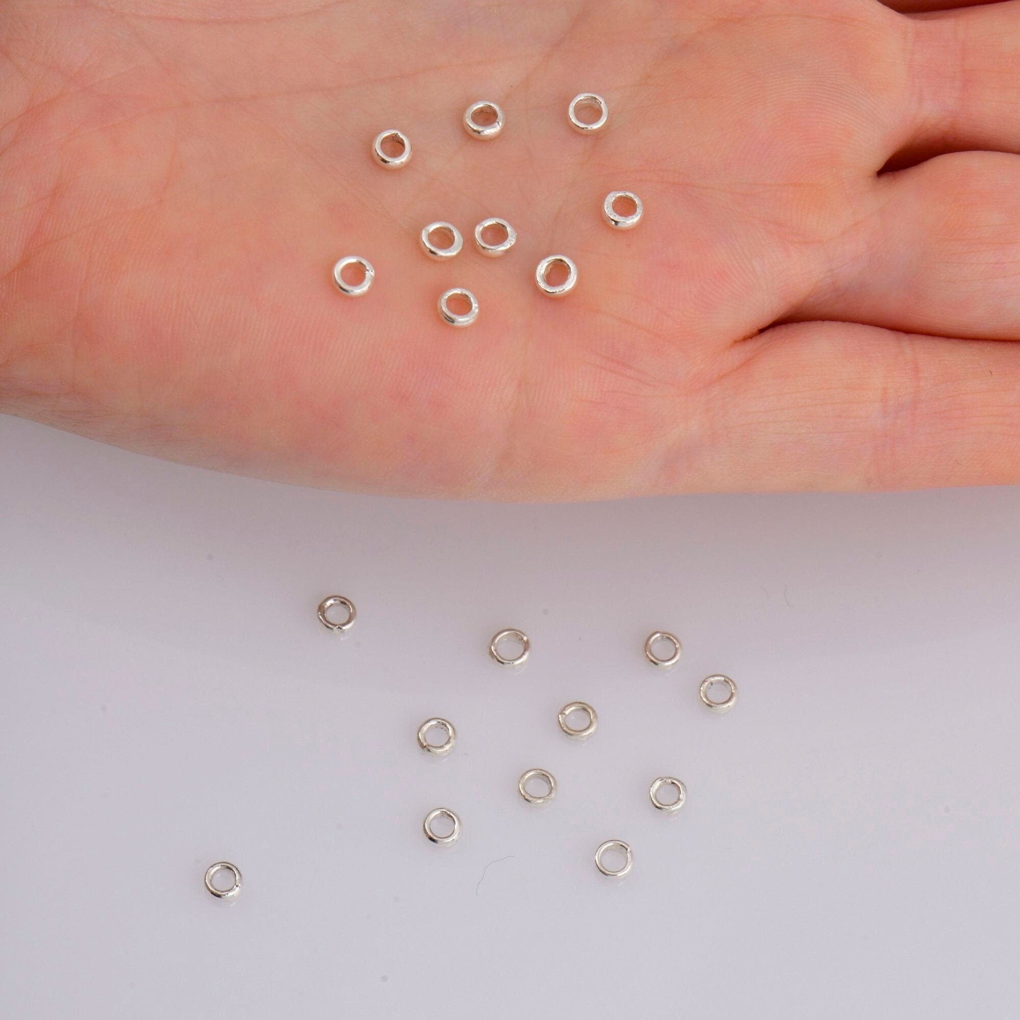 4 x 1.6 mm 925 Sterling Silver Closed Ring Separators 12 Pcs, Jewelry Supplies, Findings, M69B