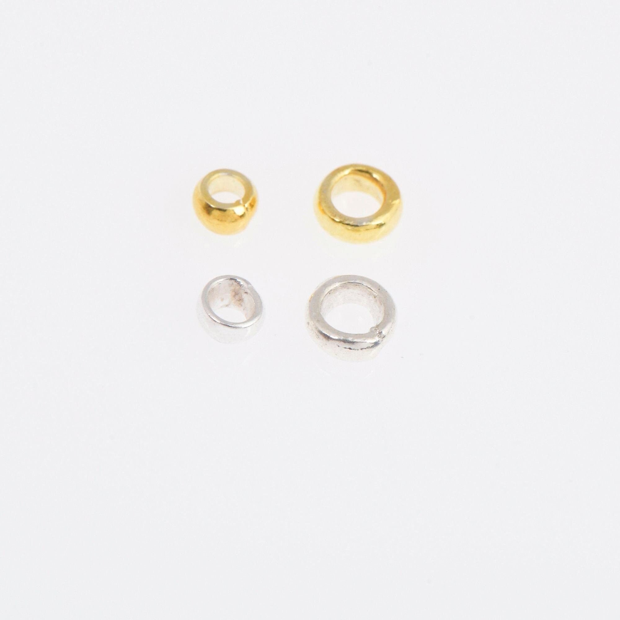 24K Gold Vermeil and 925 Silver Closed Separator Jump Rings, Closed hollow rings, Ring Jewelry Findings, M/VM69 A&B