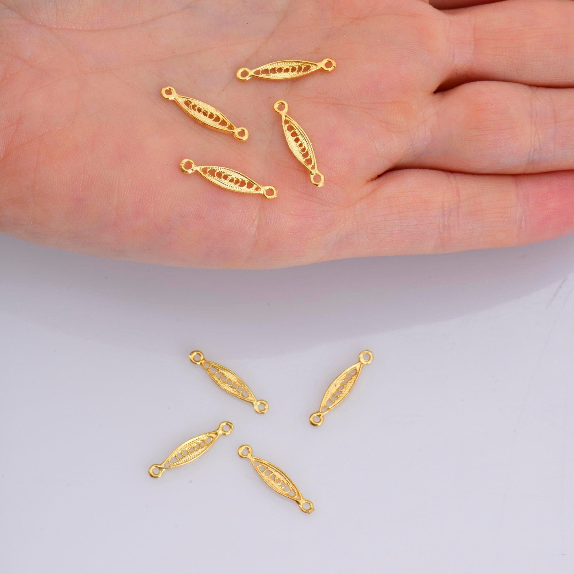 24K Gold Vermeil and 925 Silver Filigree Connectors, Vintage Connectors, Gold Plated Special Design Connector, Jewelry Findings, M/VM71