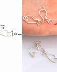 925 Sterling Silver S Hook Clasps with Ring, Silver Hook Clasps, Solid Silver S Connectors, Jewelry Making Supplies, Jewelry Findings, M67D