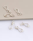 925 Sterling Silver S Hook Clasps with Ring, Silver Hook Clasps, Solid Silver S Connectors, Jewelry Making Supplies, Jewelry Findings, M67C