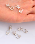 925 Sterling Silver S Hook Clasps with Ring, Silver Hook Clasps, Solid Silver S Connectors, Jewelry Making Supplies, Jewelry Findings, M67C