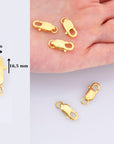 24K Gold Vermeil Lobster Clasp, 925 Solid Silver Trigger Clasp, Gold Plated Spring Clasp, Jewelry Supplies, Jewelry Making Findings, VM55A-E