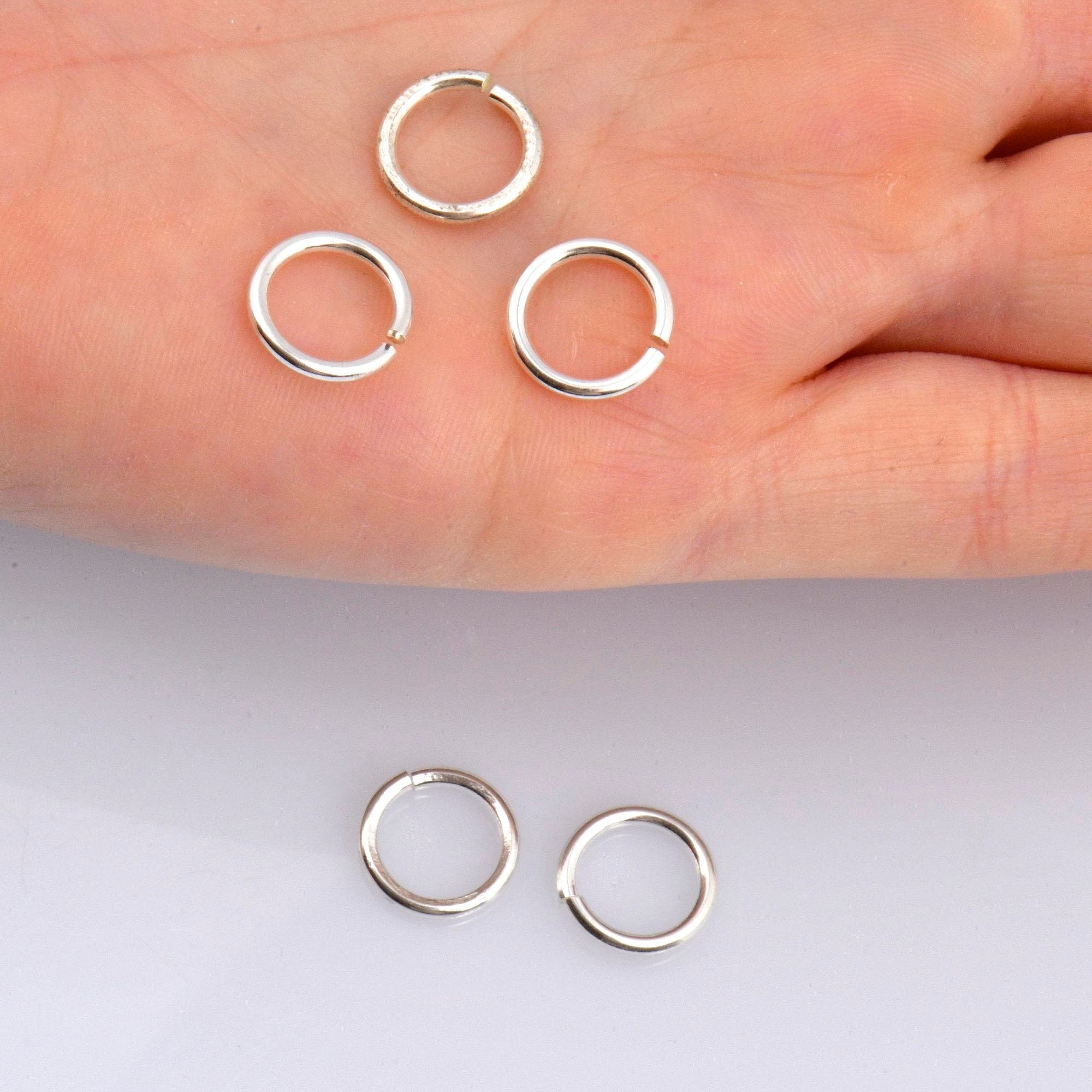925 Sterling Silver Open Jump Rings, tough, High Quality Dia 11.5mm & Ga.14 in Silver, 3 Pces, Jewelry Supplies, Findings M68 E