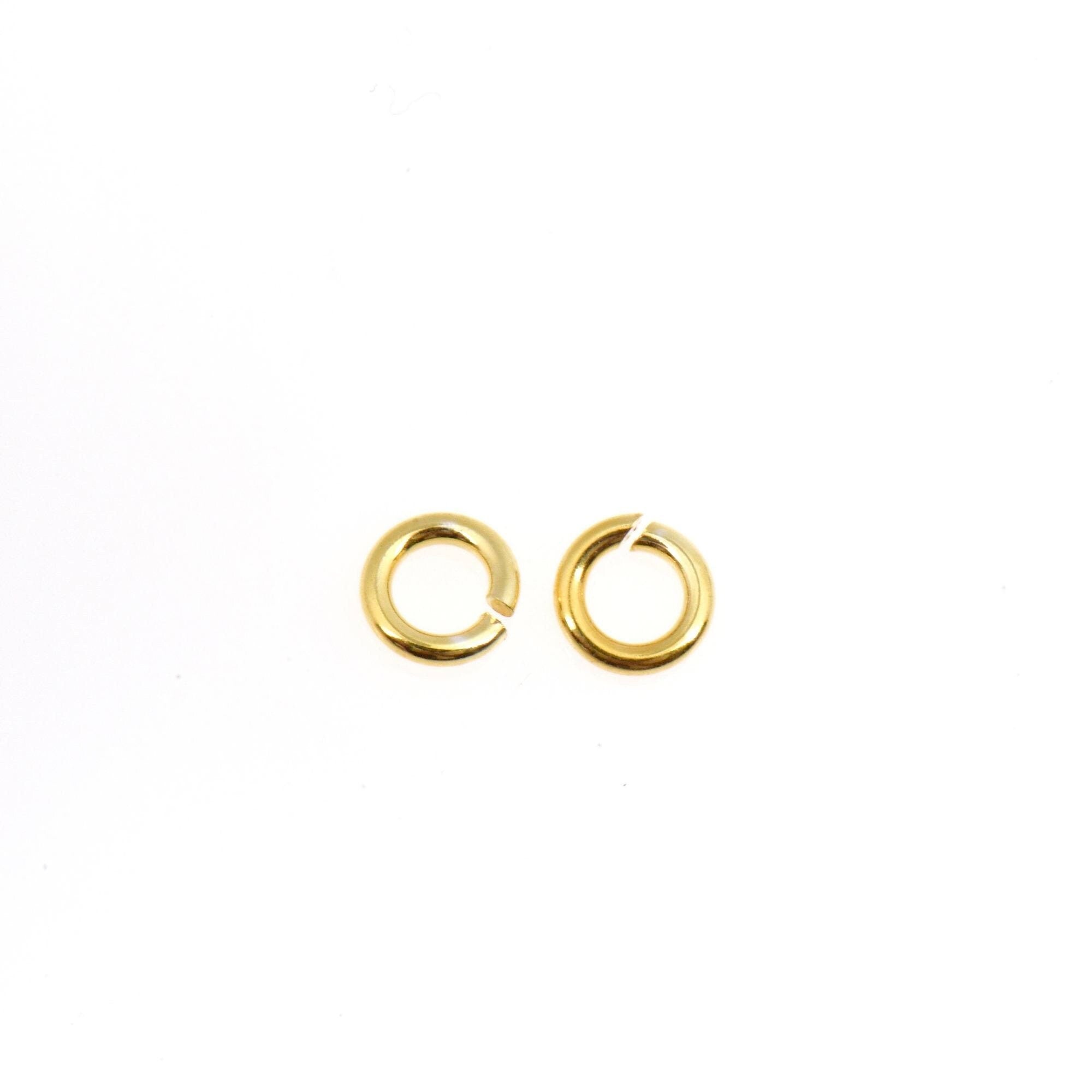 24K Gold Vermeil Dia 5 mm & Ga.18 Open Jump Rings, tough, 925 Silver Open Jump Rings, Jewelry Supplies, Findings, VM68B