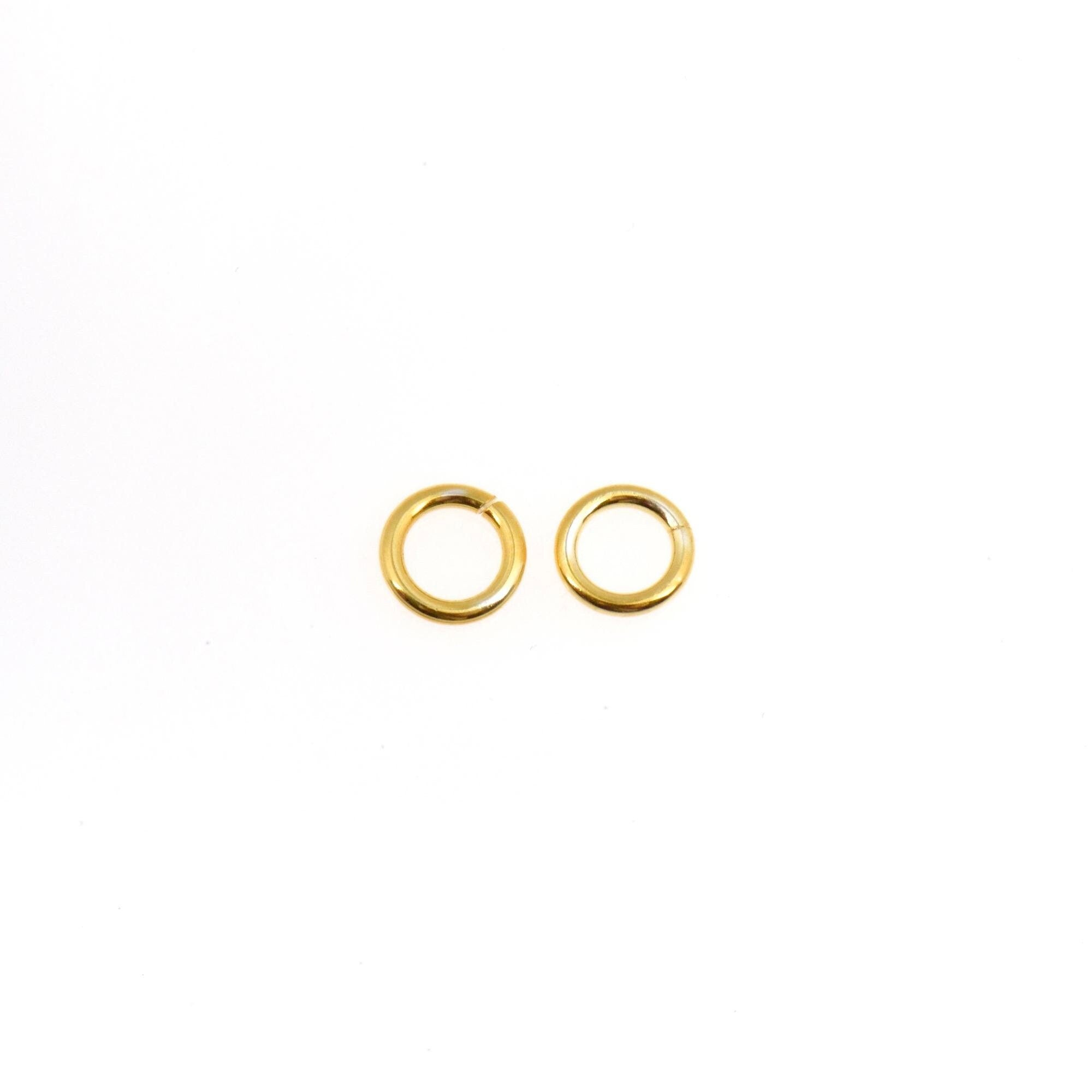 24K Gold Vermeil Dia 6.5mm & Ga.18 Open Jump Rings, tough, High Quality, 925 Silver Open Jump Rings, Jewelry Supplies, Findings, VM68C