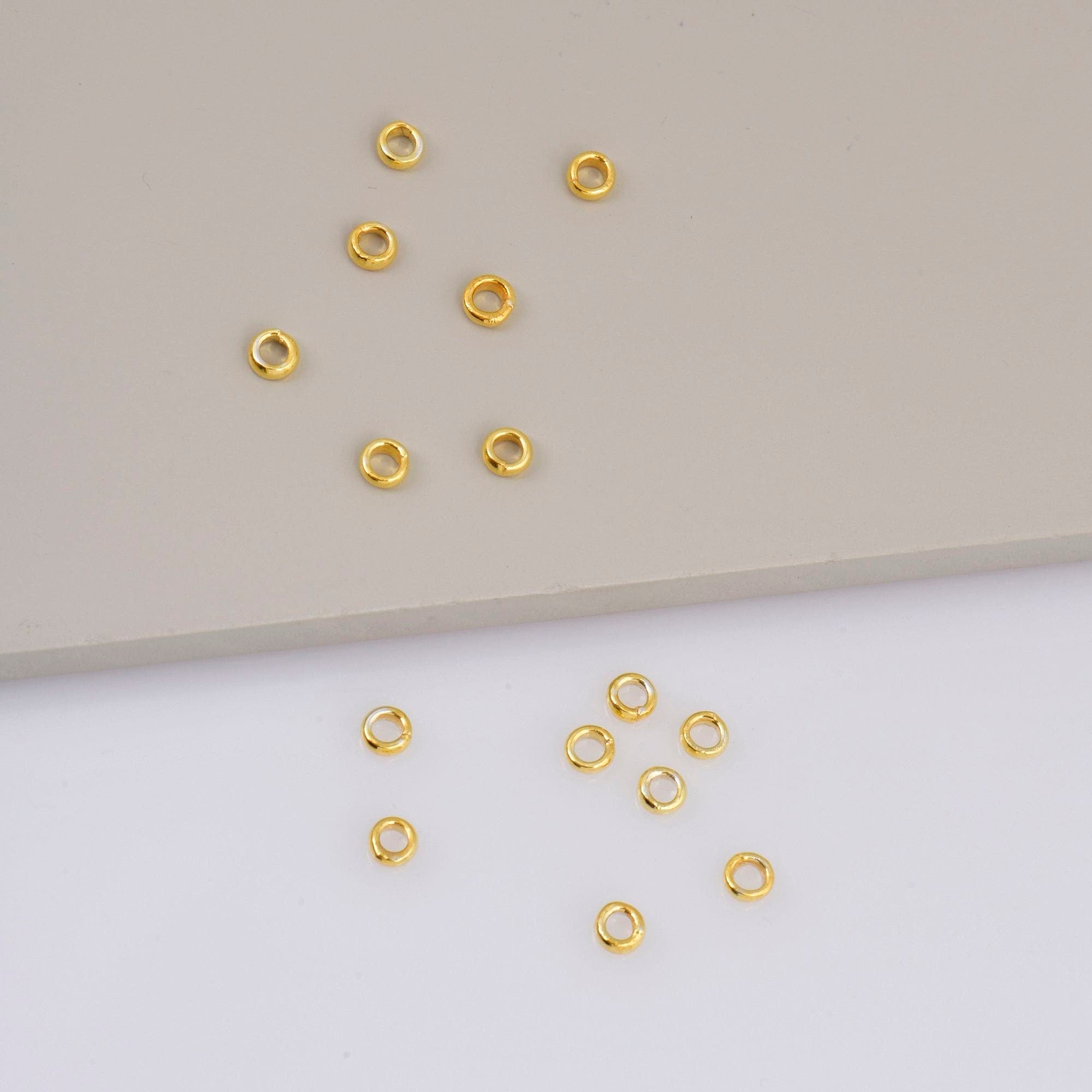 4 x 1.6 mm 925 Sterling Closed Ring Separators İn 24K Gold Vermeil 12 Pcs, Jewelry Findings, VM69B