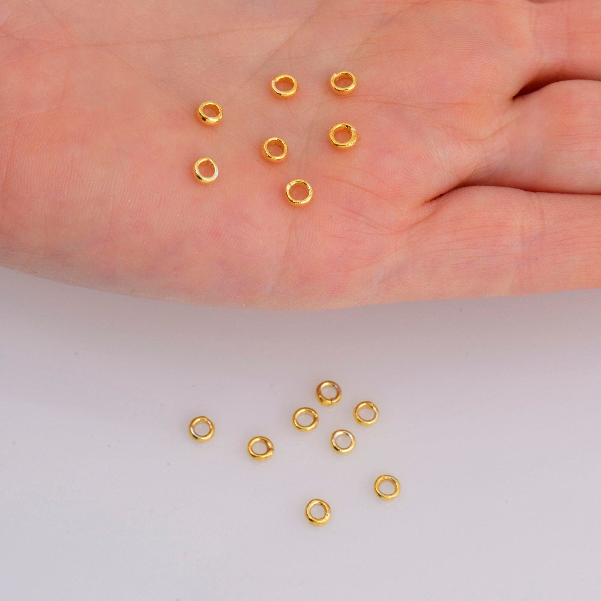 4 x 1.6 mm 925 Sterling Closed Ring Separators İn 24K Gold Vermeil 12 Pcs, Jewelry Findings, VM69B