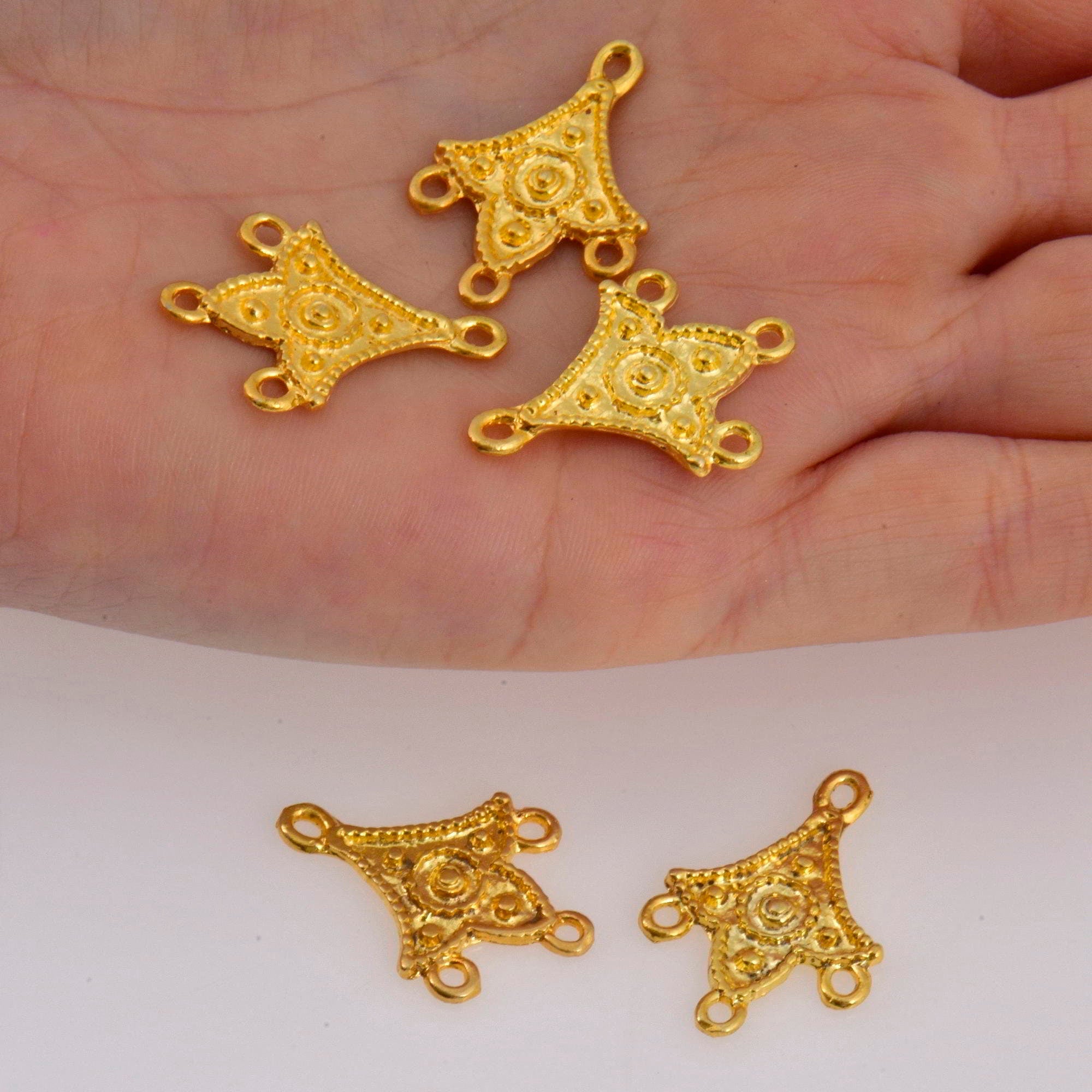 24K Gold Vermeil Chandelier Component for Earring, Pendants, 925 Sterling Silver Chandelier Connectors, Jewelry Findings, S7V