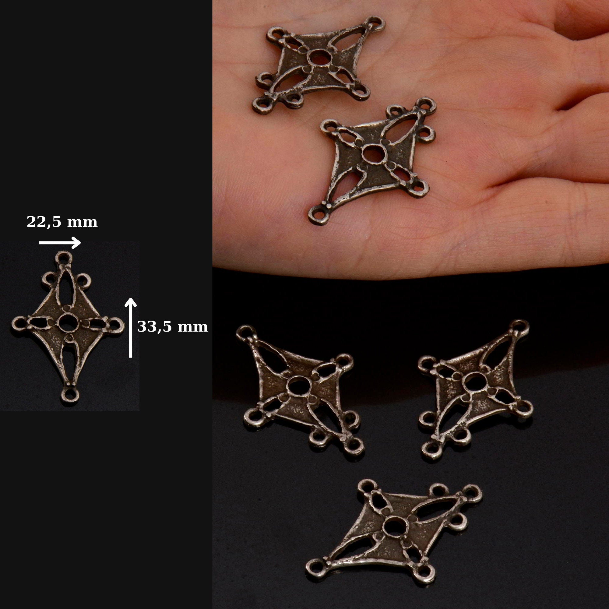 925 Sterling Silver & 24K Gold Vermeil Chandelier Component for Earring, Pendants, Chandelier Connector, Jewelry Findings, SV3/S3