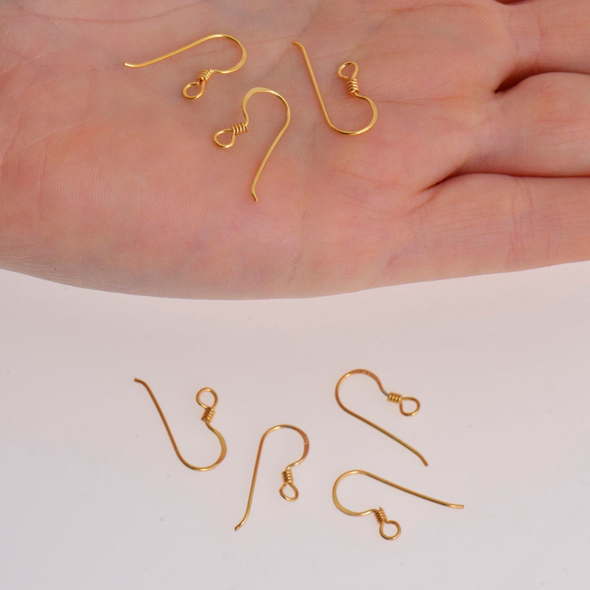 24K Gold Vermeil Very Economica Ear Wires, 24K Gold Plated Earring Hooks, 925 Silver Ball Ear Wires, Earrings Making Supply, S40V