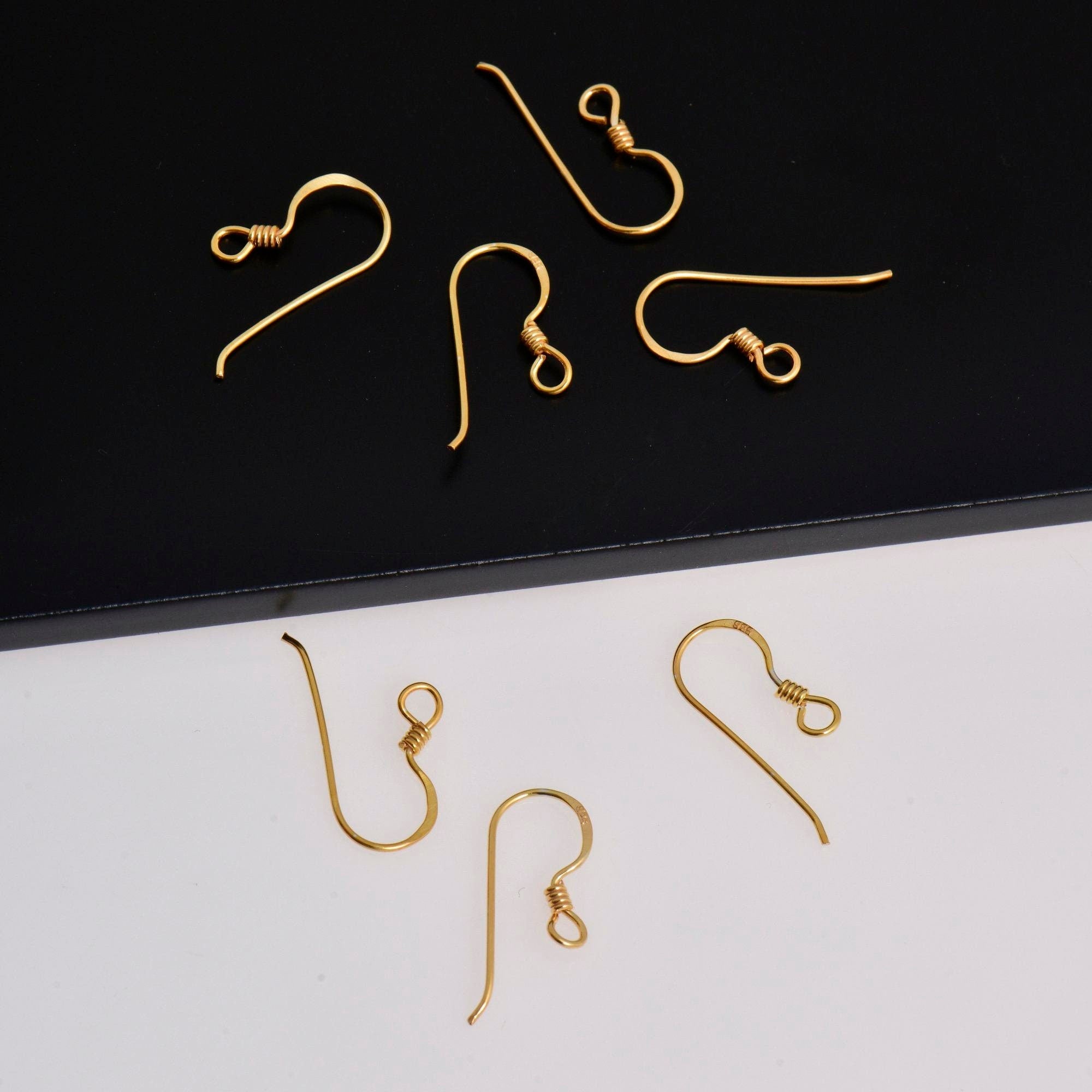 24K Gold Vermeil & 925 Sterling SilverEconomical Ear Wires, Earring Hooks, Ball Ear Wires, Earrings Making Supply, S40V/S40