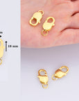 24K Gold Vermeil Lobster Clasp, 925 Solid Silver Trigger Clasp, Gold Plated Spring Clasp, Jewelry Supplies, Jewelry Making Findings, VM55A-E