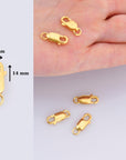 24K Gold Vermeil Lobster Clasp, 925 Solid Silver Trigger Clasp, Gold Plated Spring Clasp, Jewelry Supplies, Jewelry Making Findings, VM55A-E