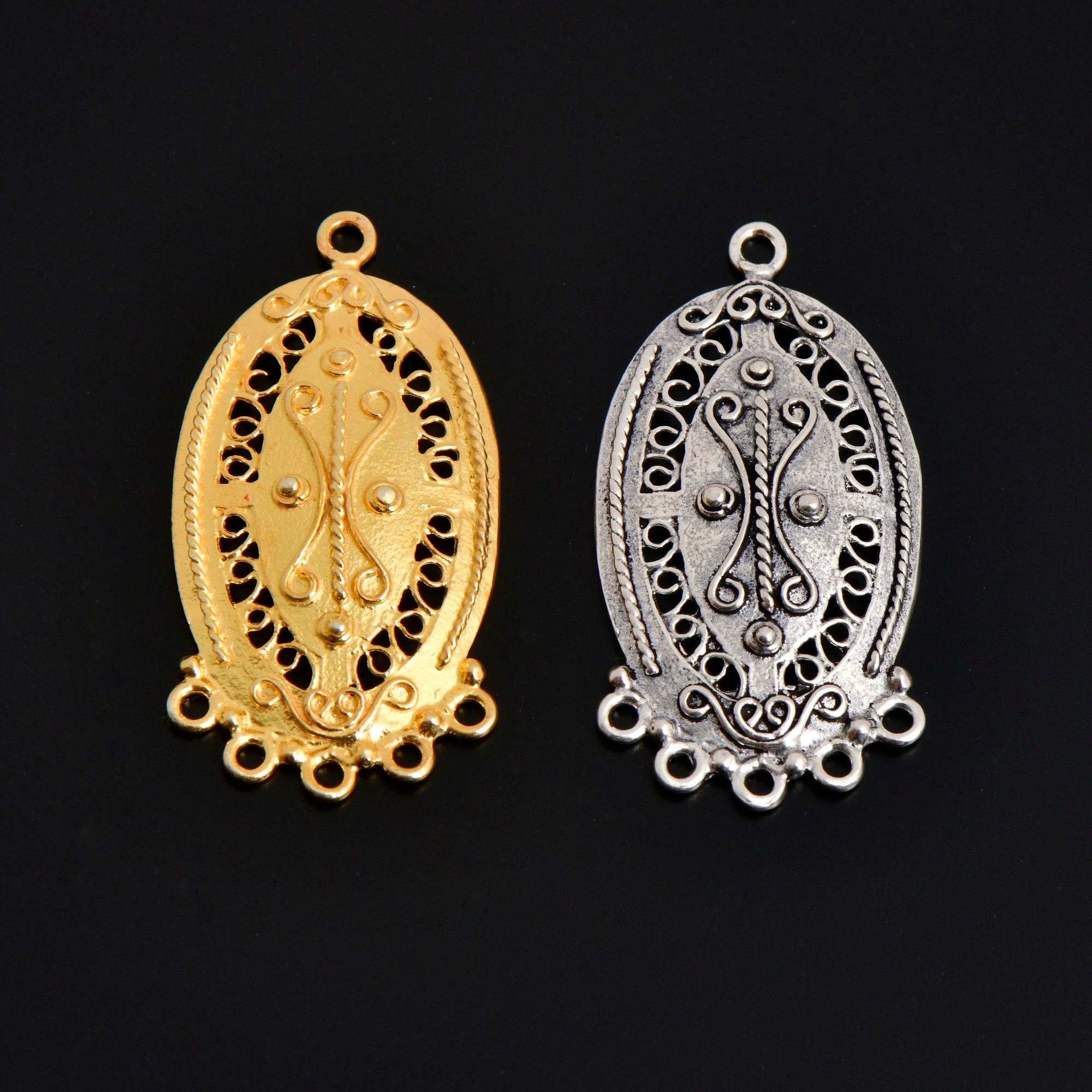 925 Sterling Silver & 24K Gold Vermeil Chandelier Component for Earring, Pendant, Chandelier Connector, Jewelry Finding, SV46/S46