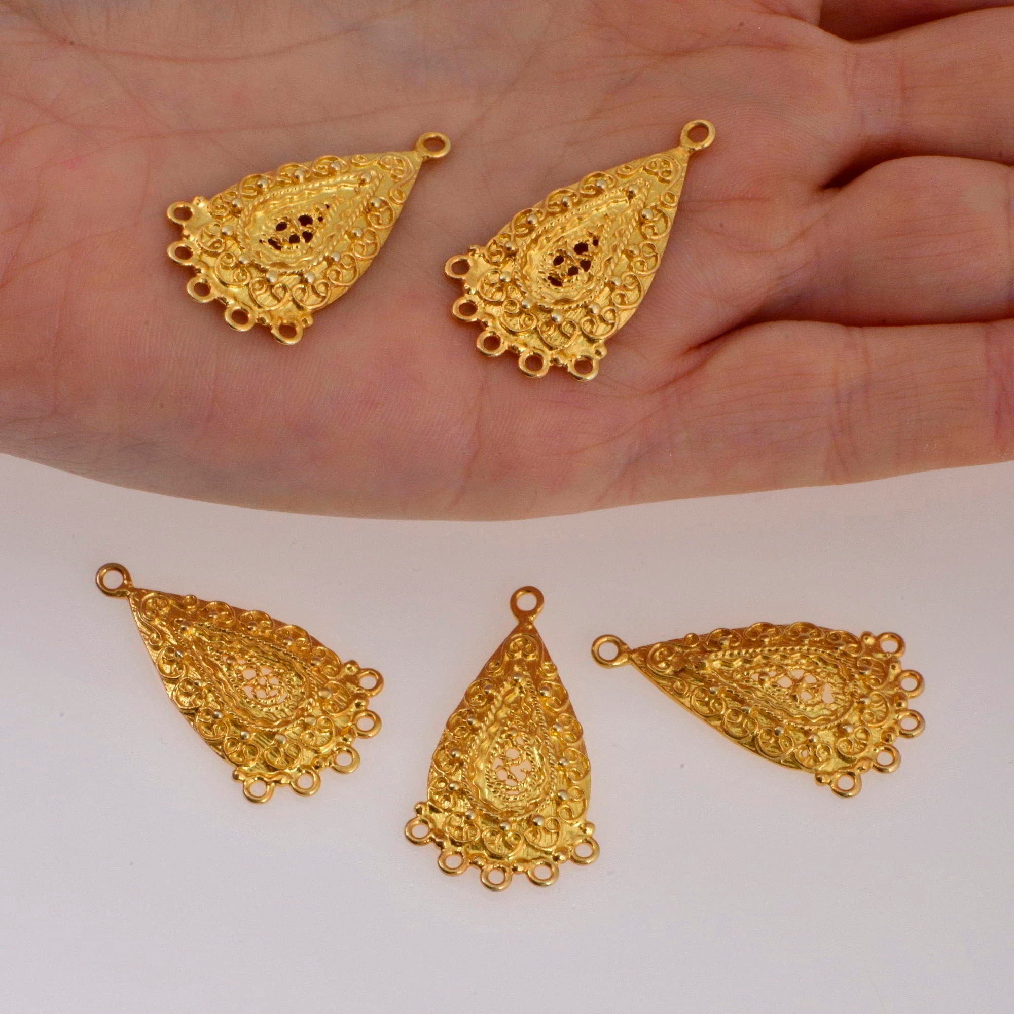 925 Sterling Silver & 24K Gold Vermeil Chandelier Component for Earring, Pendant, Chandelier Connector, Jewelry Finding, SV48/S48
