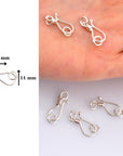 925 Sterling Silver S Hook Clasps with Ring, Silver Hook Clasps, Solid Silver S Connectors, Jewelry Making Supplies, Jewelry Findings, M67C