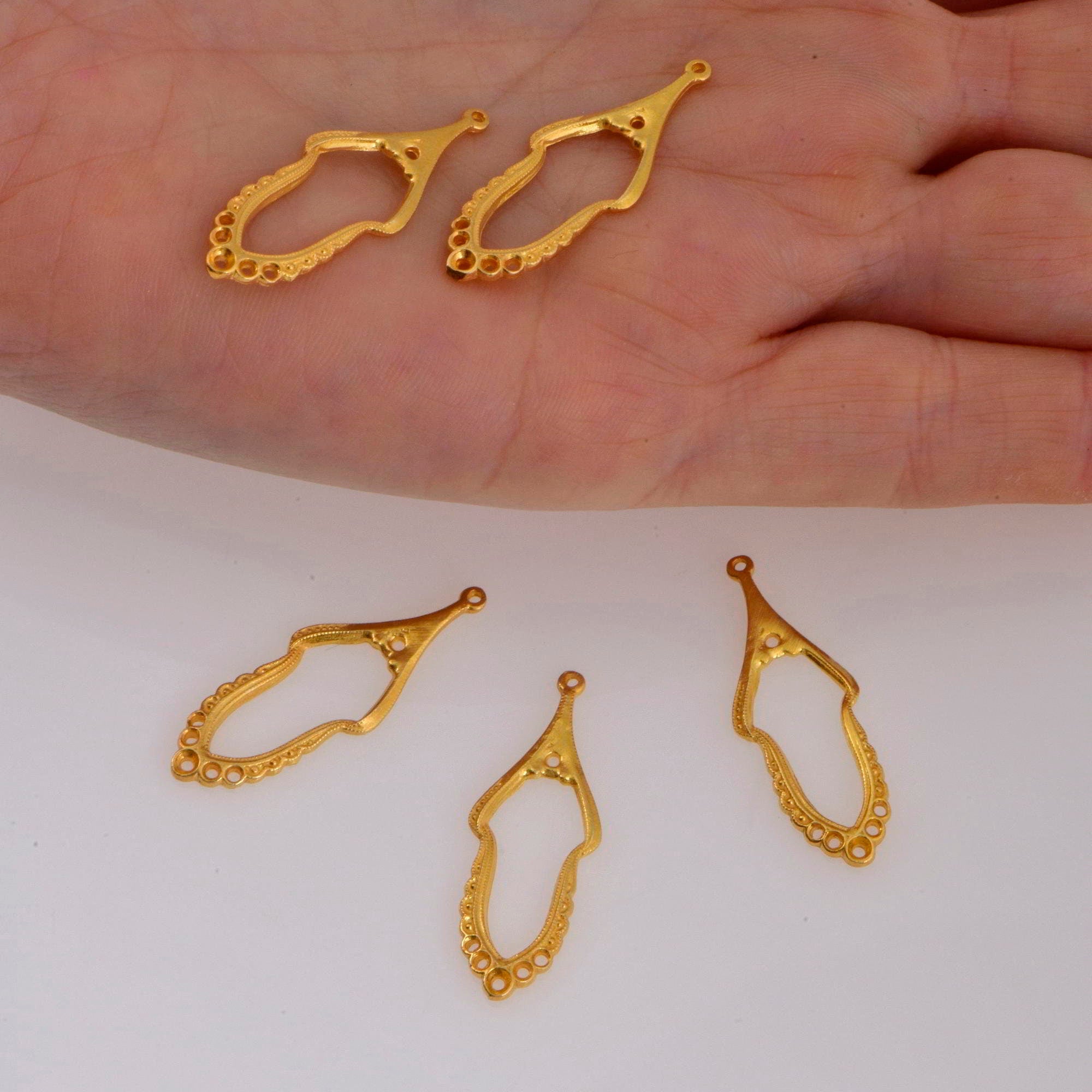 925 Sterling Silver &amp; 24K Gold Vermeil Chandelier Component for Earring, Pendants, Chandelier Connector, Jewelry Findings, SV2/S2