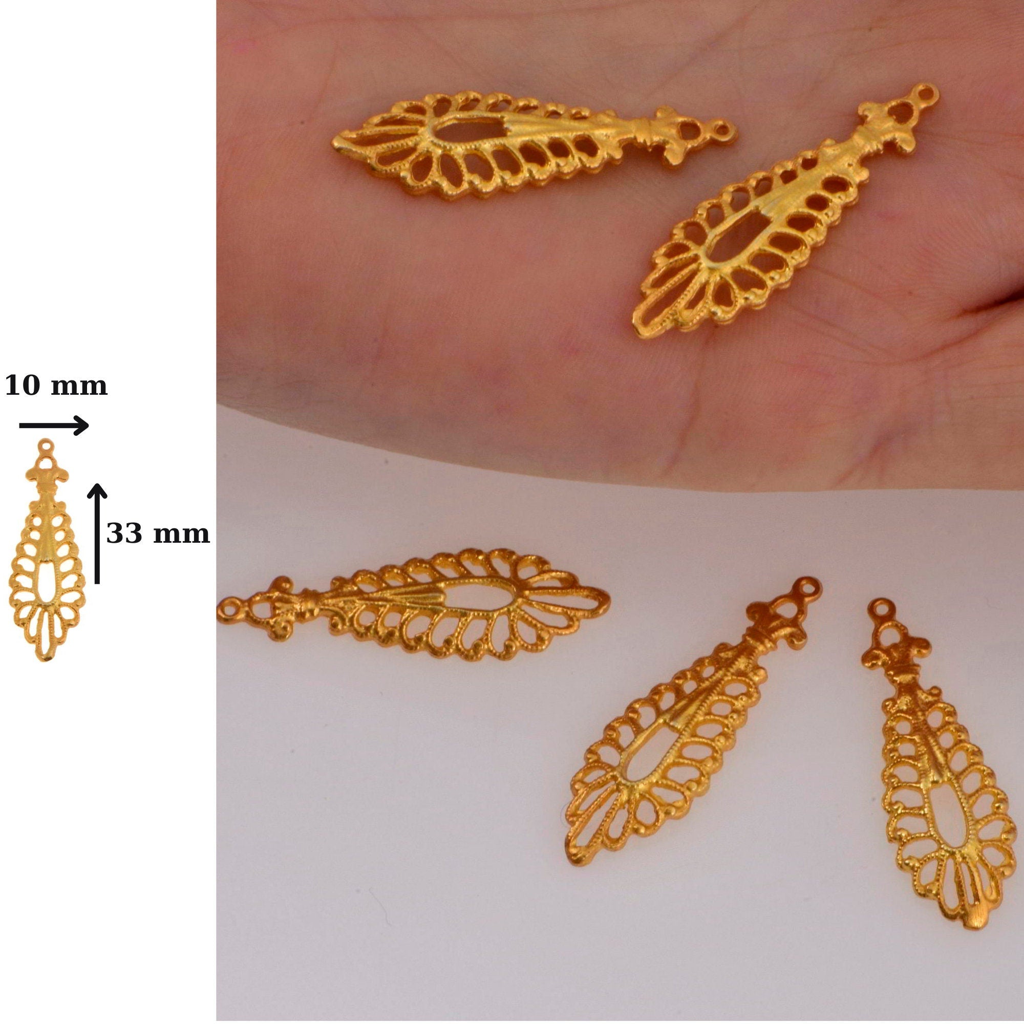 925 Sterling Silver & 24K Gold Vermeil Chandelier Component for Earring, Chandelier Connector, Chandelier Shape Jewelry Findings, SV1/S1