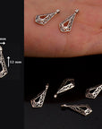 925 Sterling Silver Filigree Dangle Charm, Solid Silver Rhombus Dangle Charm, Necklace Dangle Charm, Earrings Dangle Charm, S13