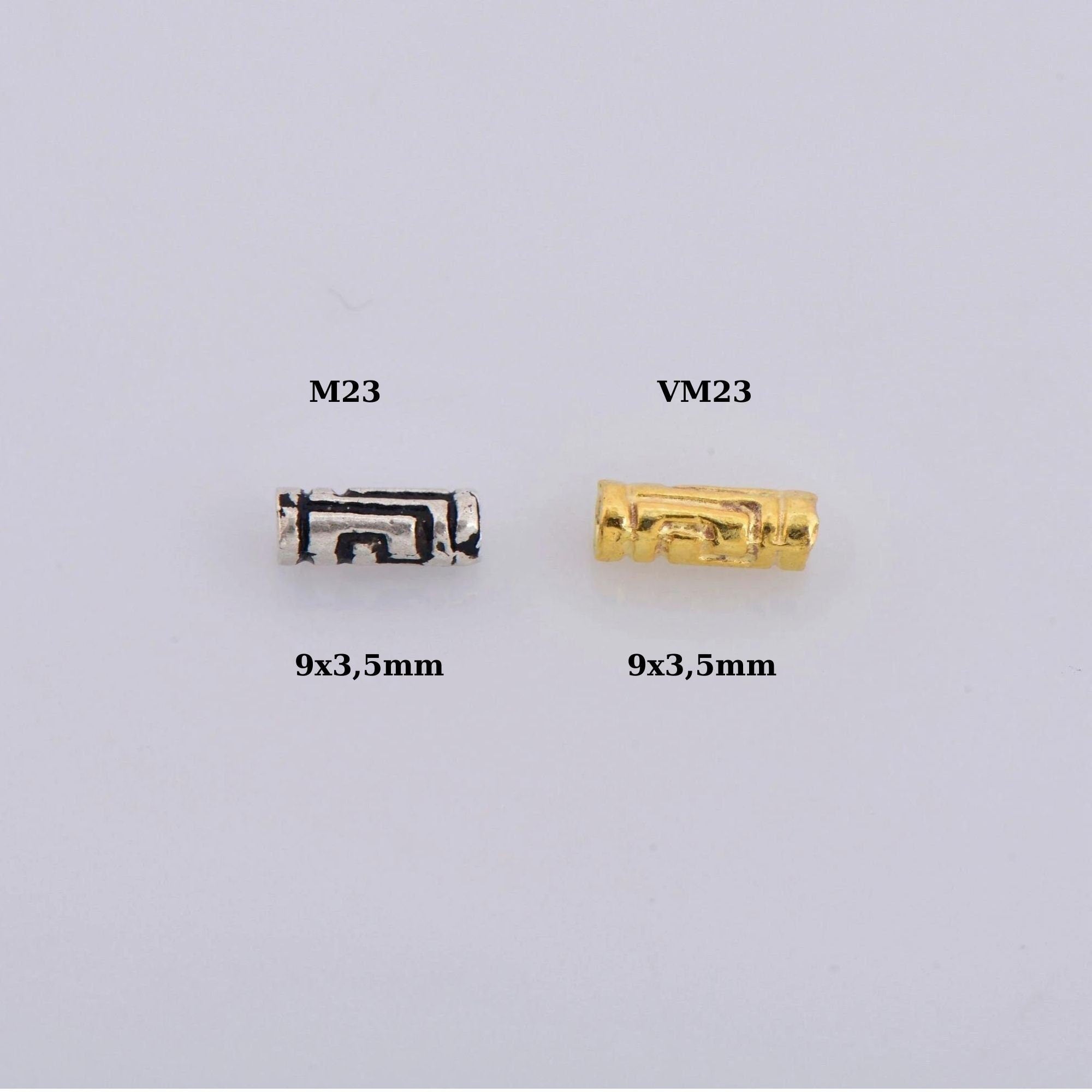 24K Gold Vermeil & 925 Silver Spiral Tube Beads, Gold Antique Tube Beads, Spacer Tube Beads, Silver Tube Beads For Jewelry Making, VM23