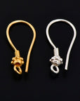 24K Gold Vermeil & 925 Sterling Silver Ear Wires, Earring Hooks, Ball Ear Wires, Earrings Making Supply, Jewelry Findings, S21V/S21