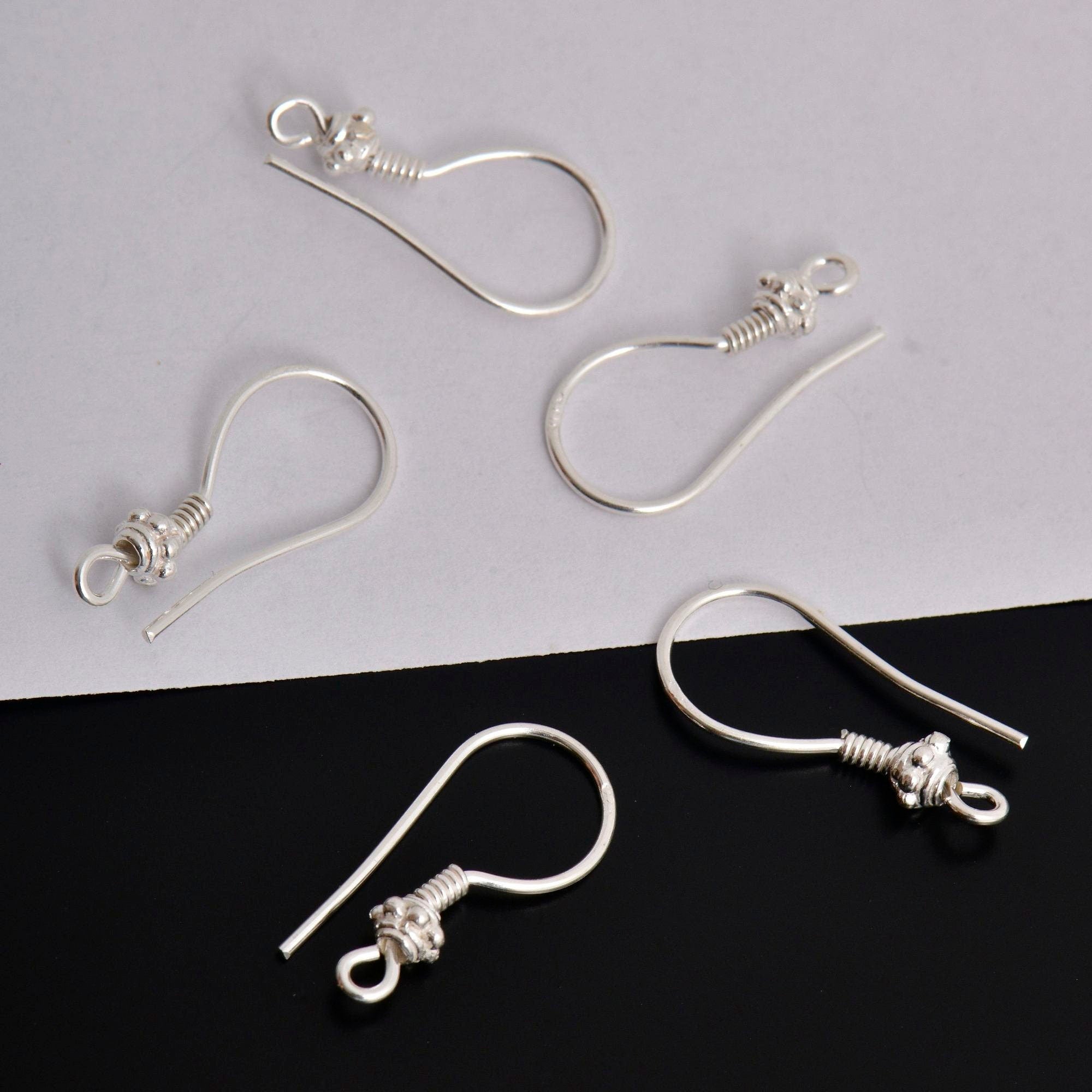 24K Gold Vermeil & 925 Sterling Silver Ear Wires, Earring Hooks, Ball Ear Wires, Earrings Making Supply, Jewelry Findings, S21V/S21