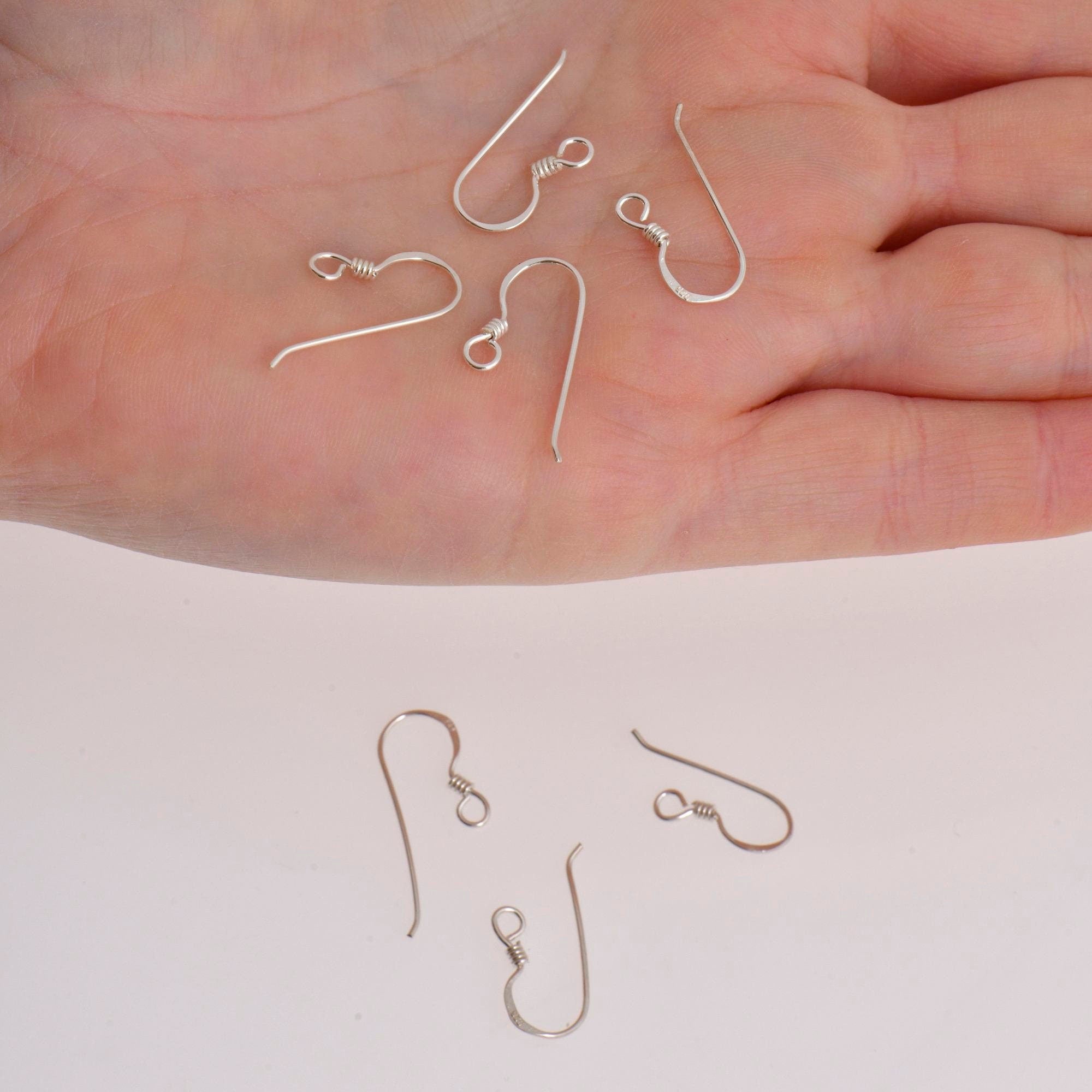 925 Sterling Silver Economical Ear Wires, Solid Silver Earring Hooks, Silver Ball Ear Wires, Earrings Making Supply, S40