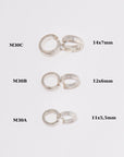 925 Sterling Silver Bails with Open Loop, Solid Silver Bails, Smooth Silver Connector Bails, Bail Charms, Jewelry Findings, M30A-B-C