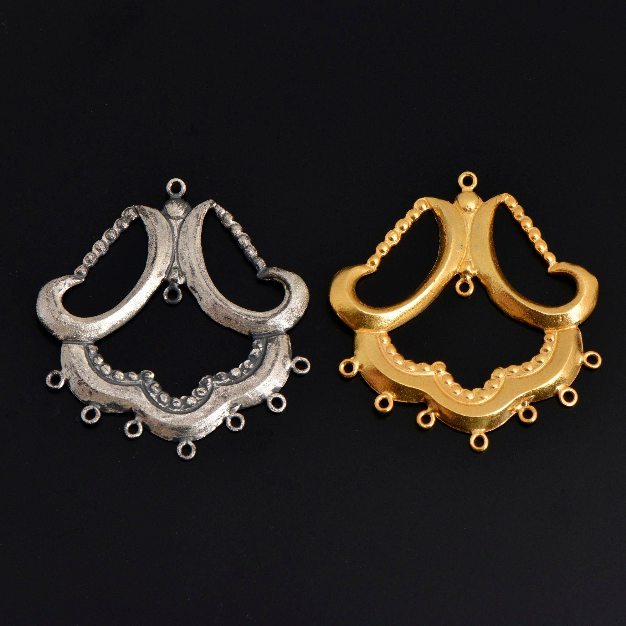 925 Sterling Silver & 24K Gold Vermeil Chandelier Component for Earring, Pendant, Chandelier Connector, Jewelry Finding, SV50/S50