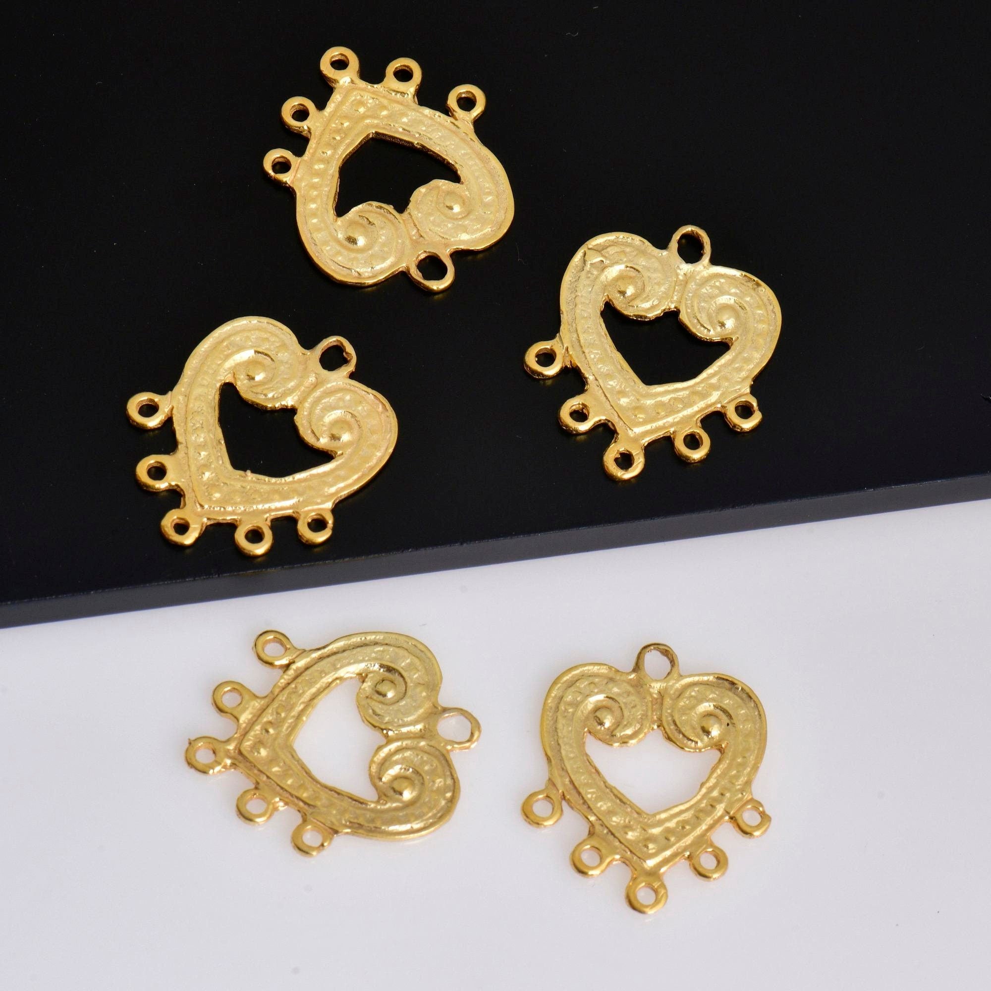 24K Gold Vermeil Chandelier Earring Component, Pendants, Gold Plated Sterling Silver Chandelier Connectors, Jewelry Findings, S55V
