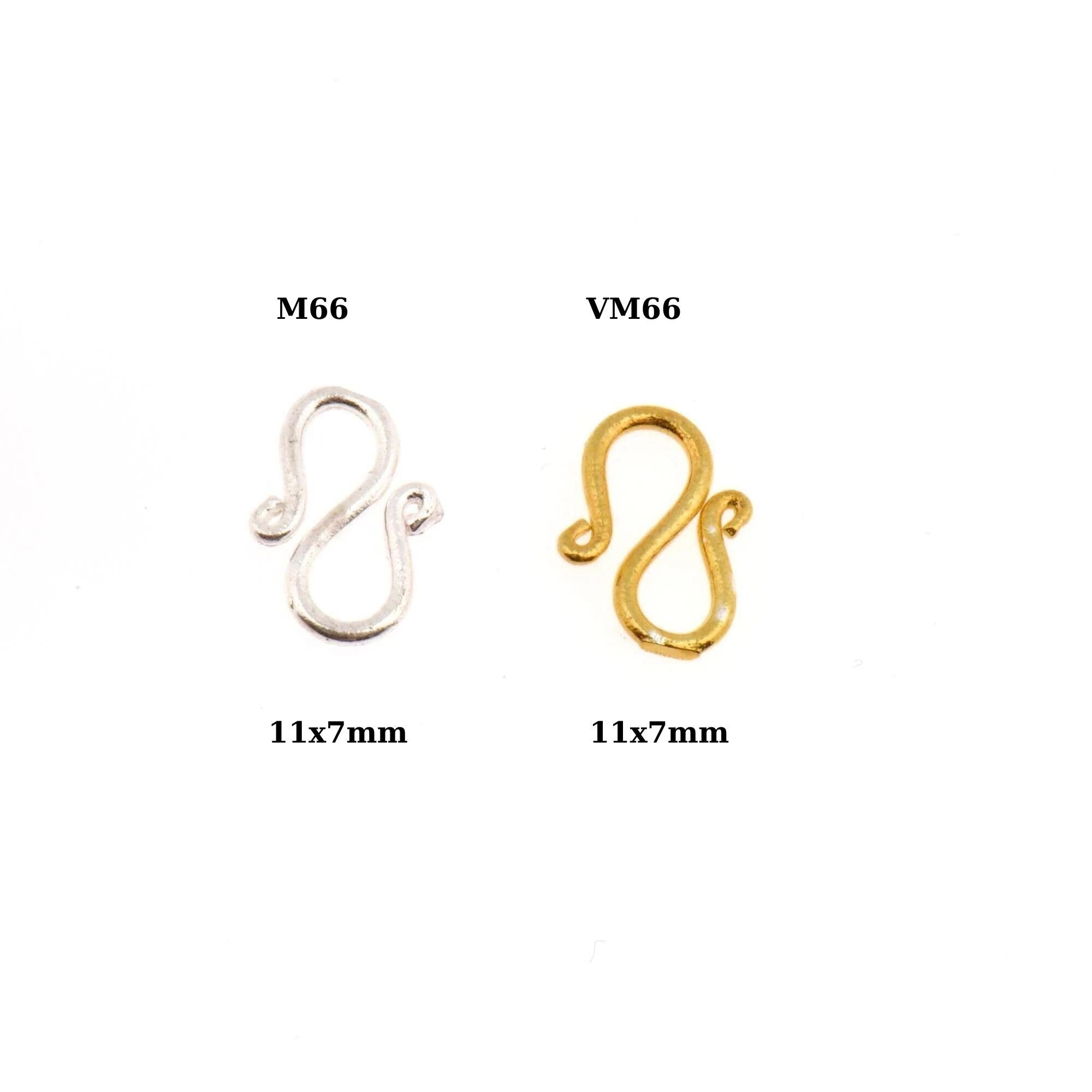 24K Gold Vermeil & 925 Silver S Clasps, Gold Hook Clasps, Sterling Silver Connectors in Gold, Jewelry Findings, M/VM66