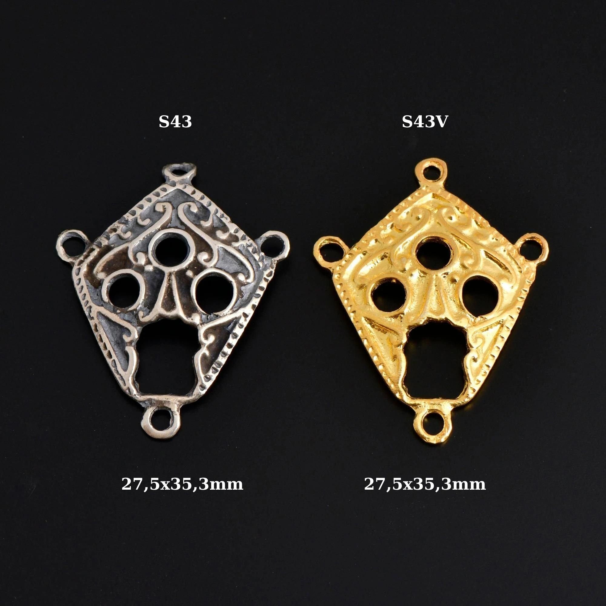 925 Sterling Silver & 24K Gold Vermeil Chandelier Component for Earring, Pendant, Chandelier Connector, Jewelry Finding, SV43/S43
