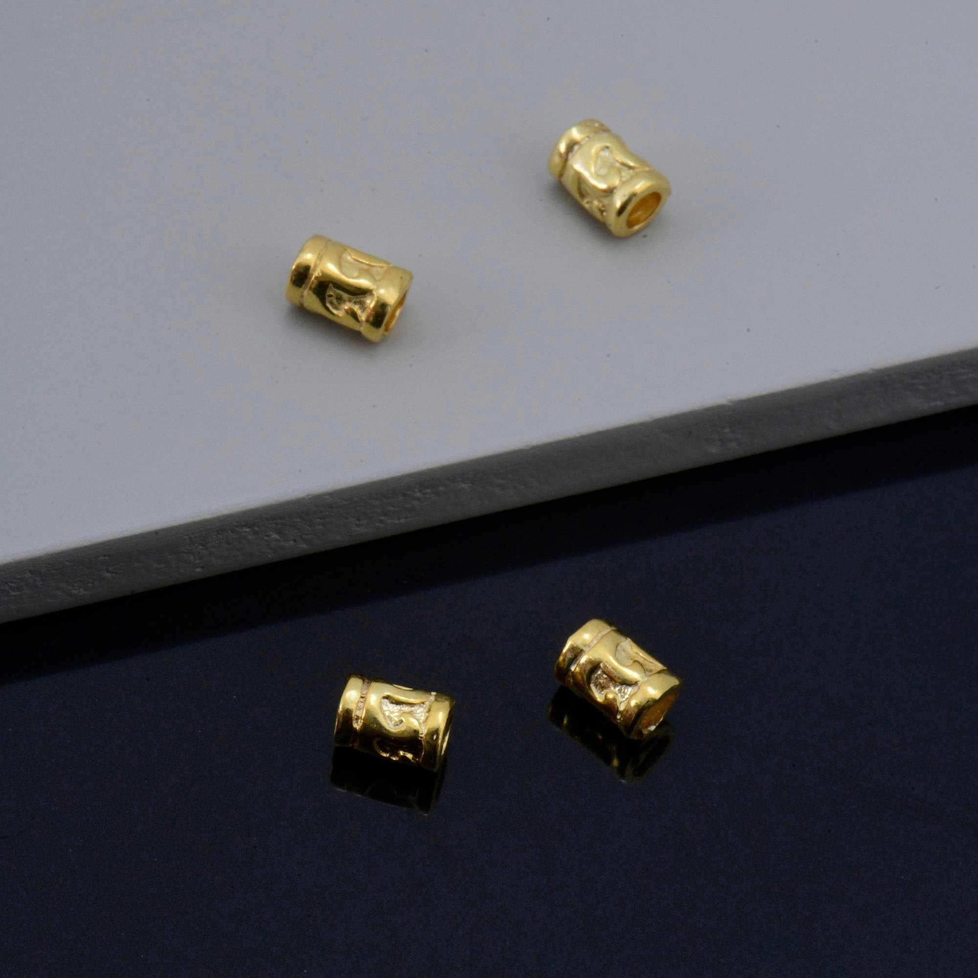 24K Gold Vermeil & 925 Silver Tube Beads, Gold Plated Tube Beads, Silver Spacer Tube Beads, Silver Tube Beads, Jewelry Making Supply, VM/M20
