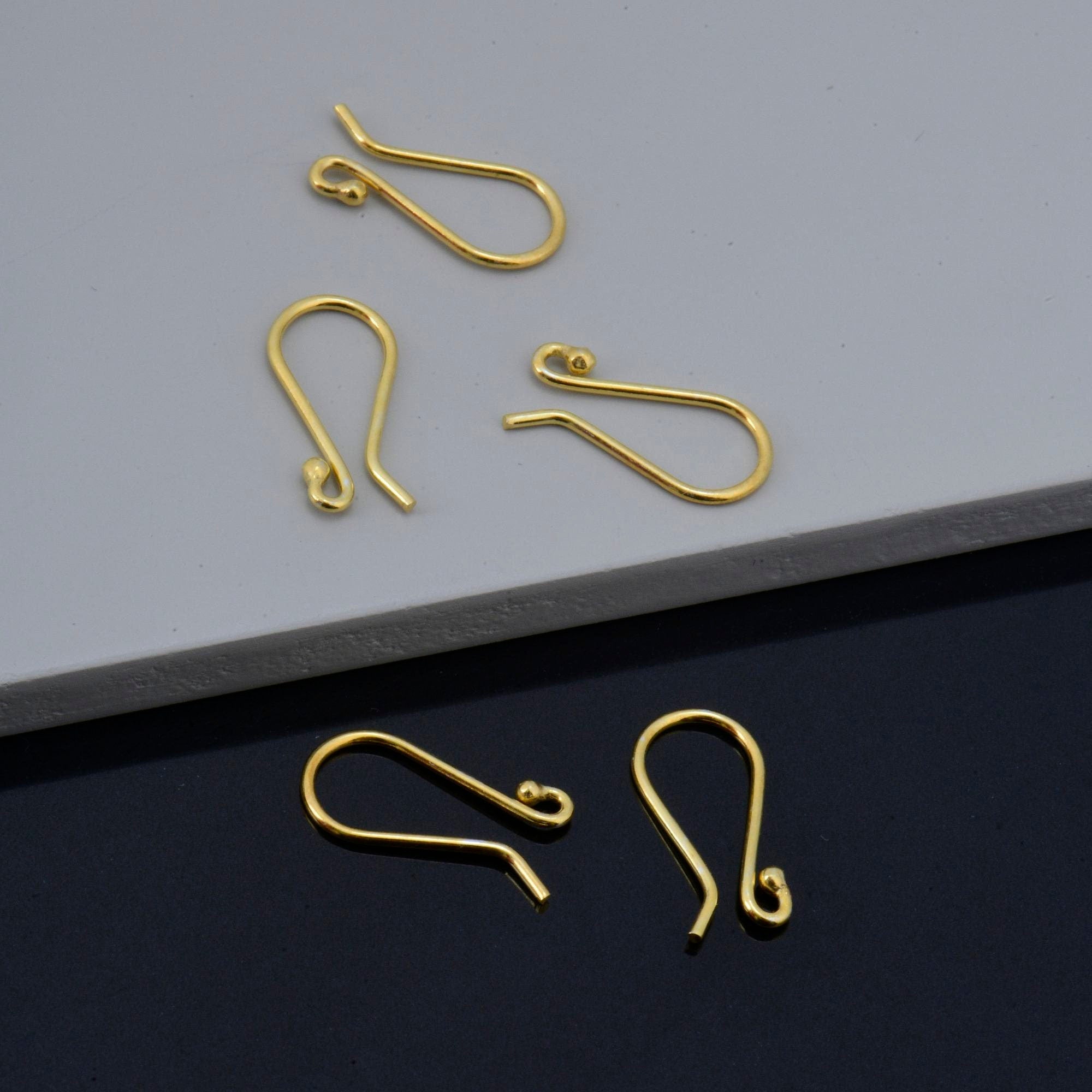24K Gold Vermeil and 925 Silver Ear Wires, Plated Earring Hooks, Ball Ear Wires, Earrings Making Supply, Jewelry Making Findings, M38/VM38