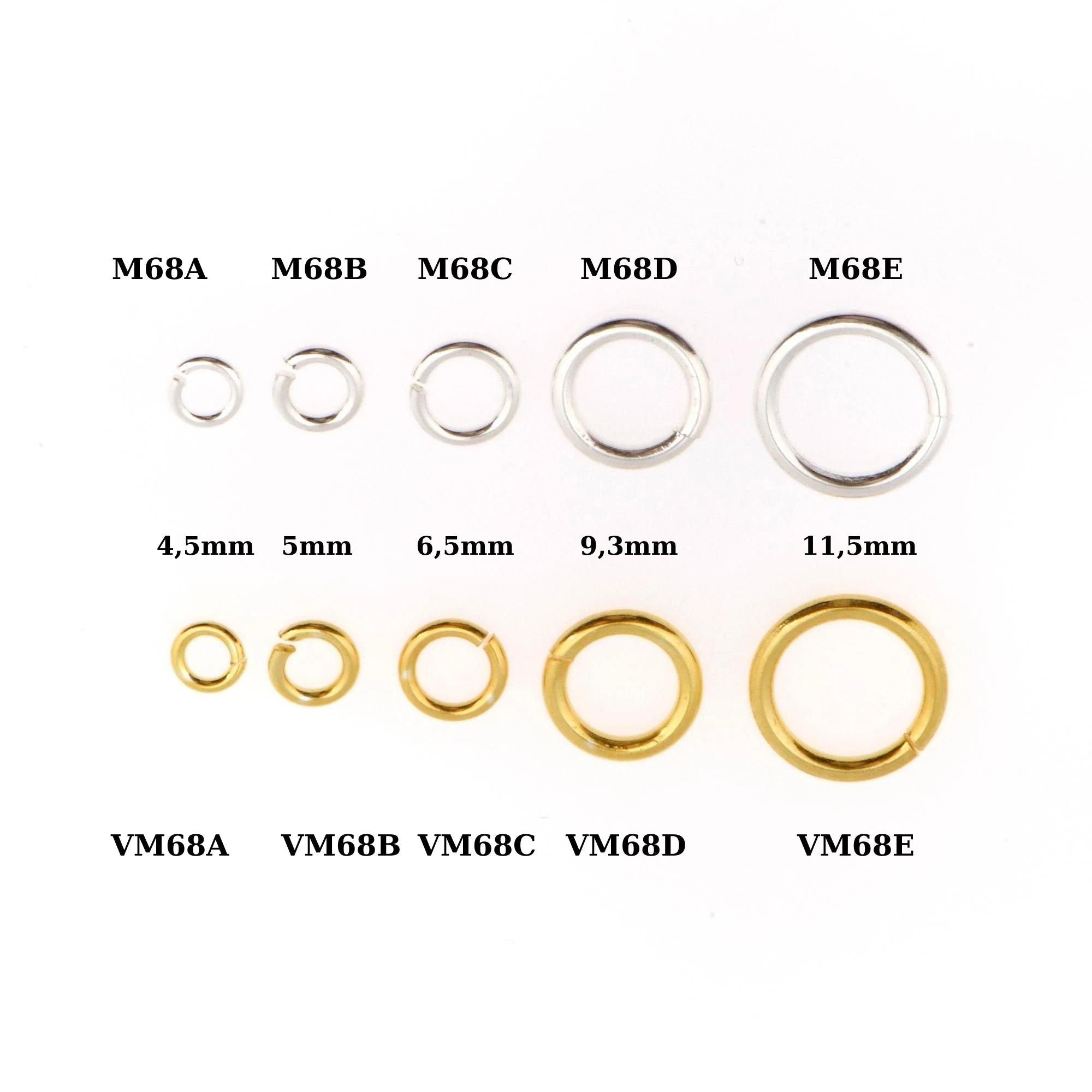925 Silver and 24K Gold Plated Open Rings, Gold Vermeil & Sterling Open High quality Tough Jump Rings, Jewelry Supplies, M/VM68 A-E